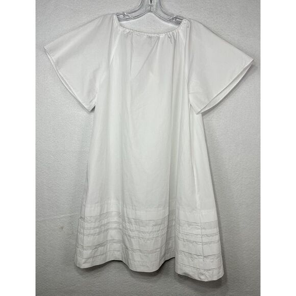 MADEWELL Women's Poplin Flutter-Sleeve Pintuck‎ Mini Dress Small NF911 ($98) - Picture 6 of 11